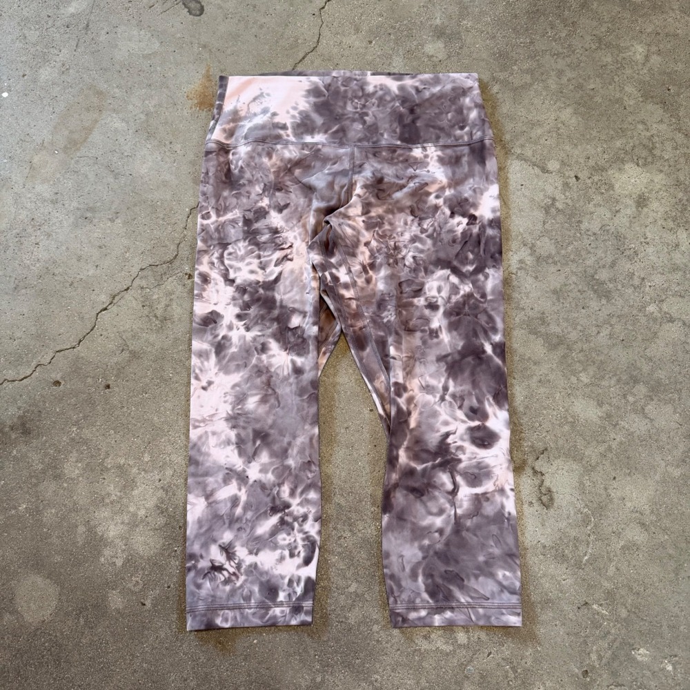 Lululemon Align High-Rise Crop 21 Women 12 Diamond Dye Graphite Grey Pink Pastel